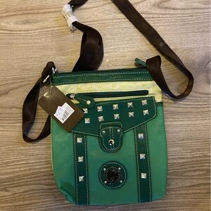 Green Studded Crossbody Bag